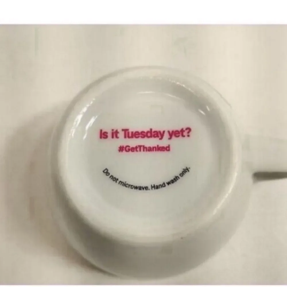 LIMITED EDITION T-Mobile Tuesdays Heart Ceramic Round Mug set of 2